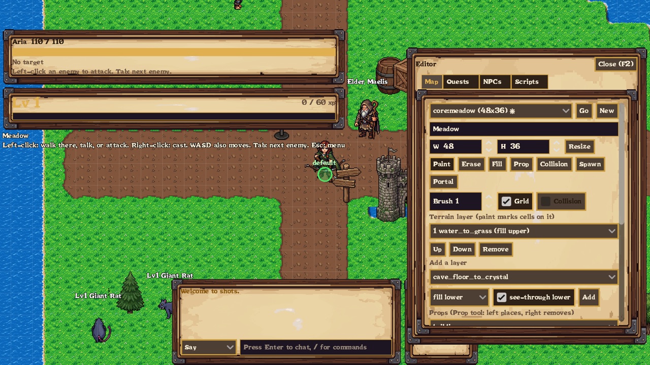 The in-game map editor painting a zone